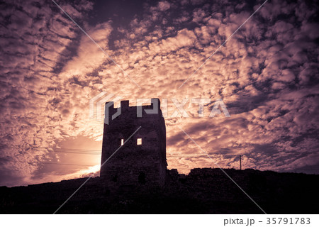 Ruins of the Genoese fortress in Crimea 35791783