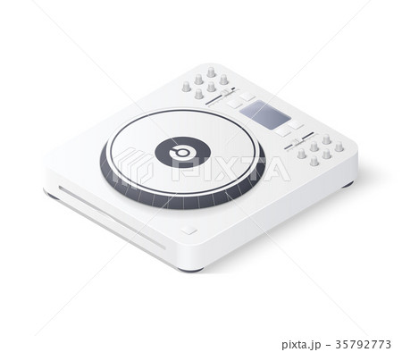 Dj Cd Mixing Deck Isolated On White Backgroundのイラスト素材