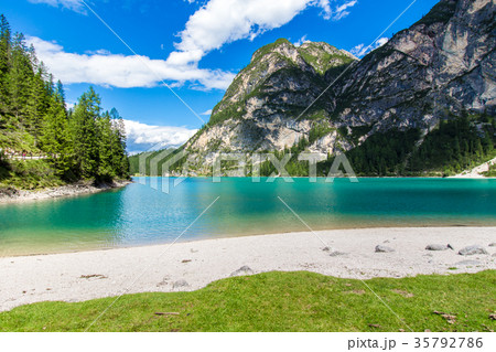 Braies lake ( Lago di Braies) in the Dolomites Braies lake ( Lago di Braies) in the Dolomites 35792786