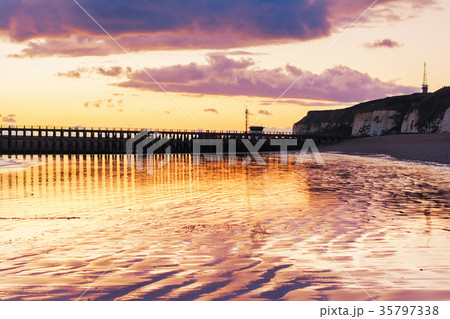View of the Newhaven harbour near Seaford, UK View of the Newhaven harbour near Seaford, UK 35797338