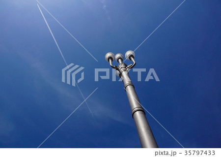 lamp post street with dark blue sky lamp post street with dark blue sky 35797433