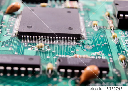 Closeup electronic circuit board Closeup electronic circuit board 35797974