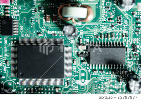 Closeup electronic circuit board Closeup electronic circuit board 35797977