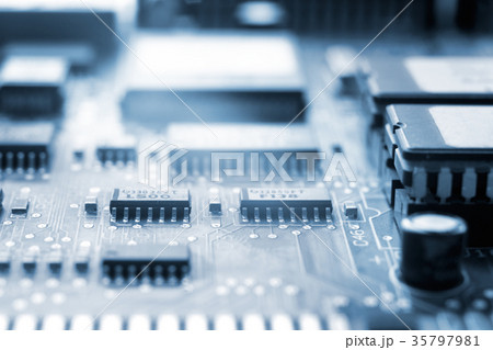 Closeup electronic circuit board Closeup electronic circuit board 35797981