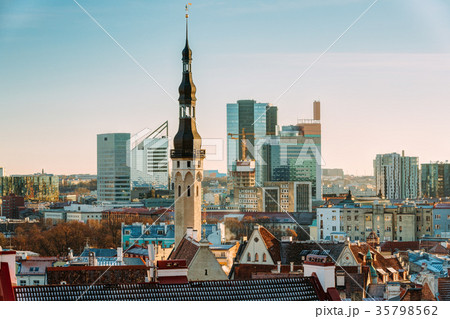 Tallinn, Estonia. View Of Tower Of Tallinn Town Tallinn, Estonia. View Of Tower Of Tallinn Town 35798562