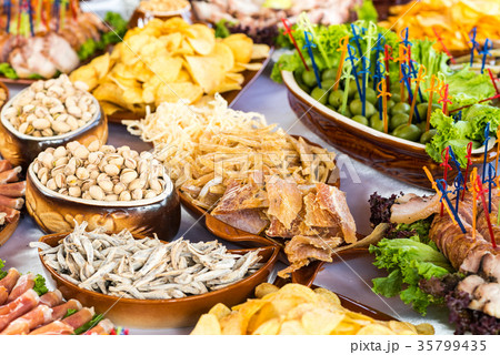 Banquet table with meat products 35799435