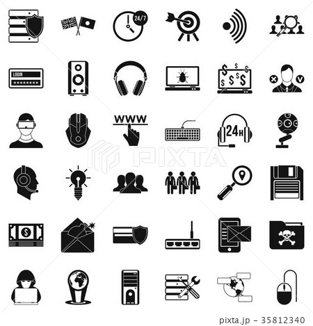 Money crime icons set, simple style Money crime icons set, simple style 35812340