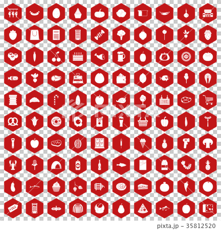 100 grocery shopping icons hexagon red 100 grocery shopping icons hexagon red 35812520