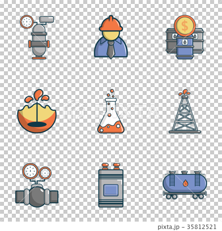 Industry icons set, cartoon style Industry icons set, cartoon style 35812521