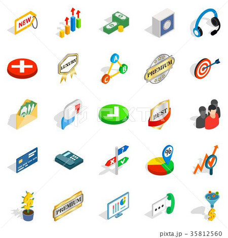 Finance center icons set, isometric style 35812560