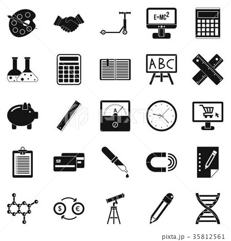 Numerator icons set, simple style Numerator icons set, simple style 35812561