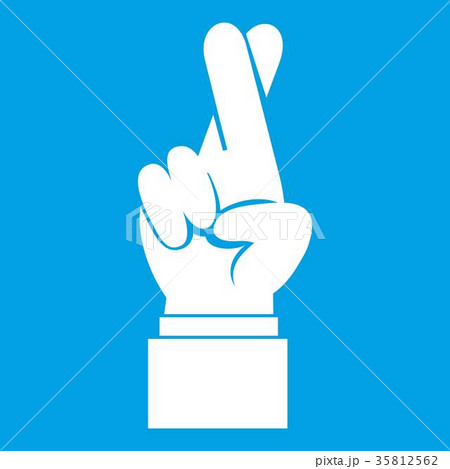 Fingers crossed icon white 35812562