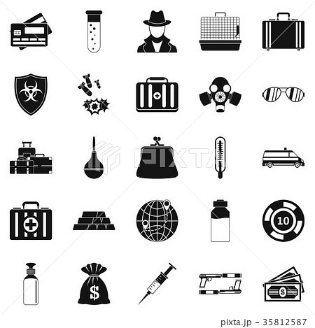 Investigation icons set, simple style 35812587