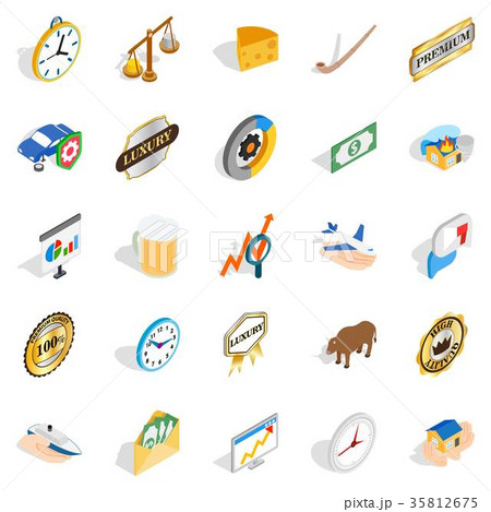 Currency icons set, isometric style 35812675