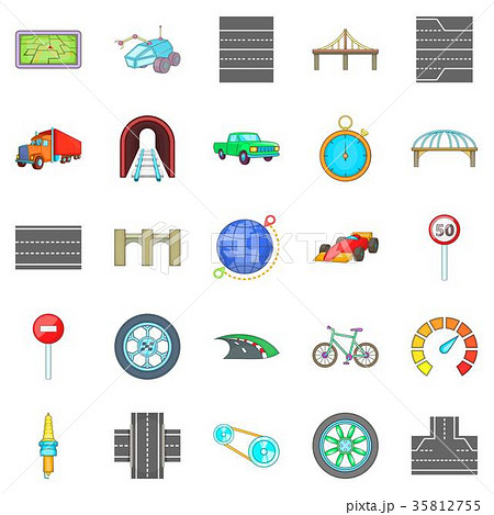 Bridges icons set, cartoon style 35812755