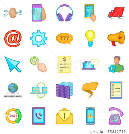 Trumpet icons set, cartoon style 35812756