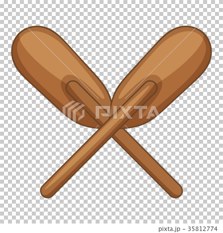 Wooden paddle icon, cartoon style Wooden paddle icon, cartoon style 35812774