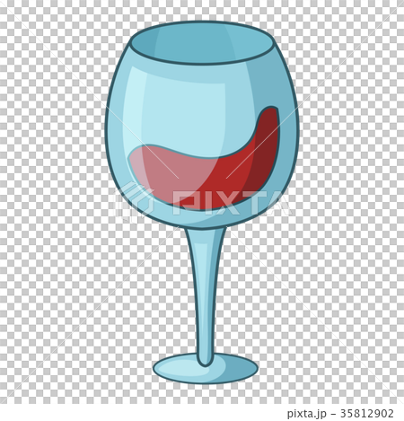 Red wine goblet icon, cartoon style Red wine goblet icon, cartoon style 35812902