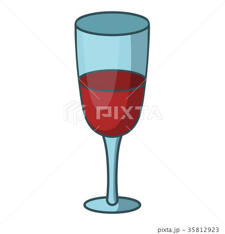 Red wine glass icon, cartoon style 35812923