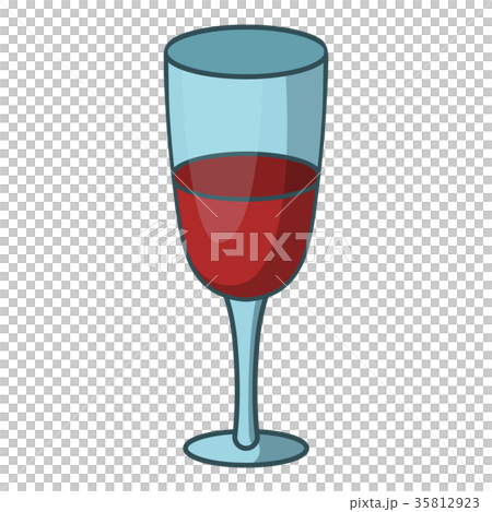 Red wine glass icon, cartoon style 35812923