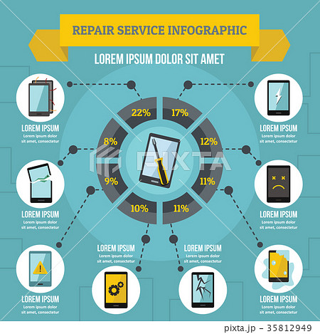 Repair service infographic concept, flat style Repair service infographic concept, flat style 35812949