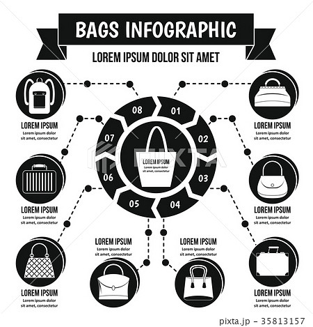 Bags infographic concept, simple style 35813157