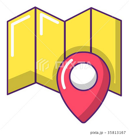 World travel map icon, cartoon style - Stock Illustration [35813167] - PIXTA