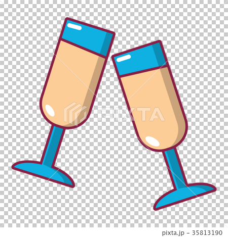 Glasses of champagne icon, cartoon style 35813190