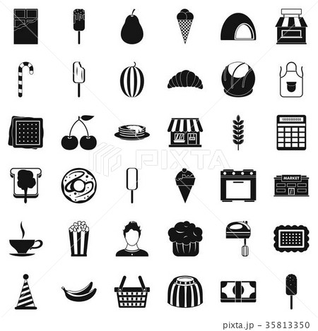 Good dessert icons set, simple style Good dessert icons set, simple style 35813350