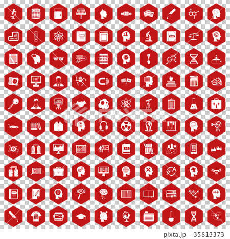 100 knowledge icons hexagon red 100 knowledge icons hexagon red 35813373