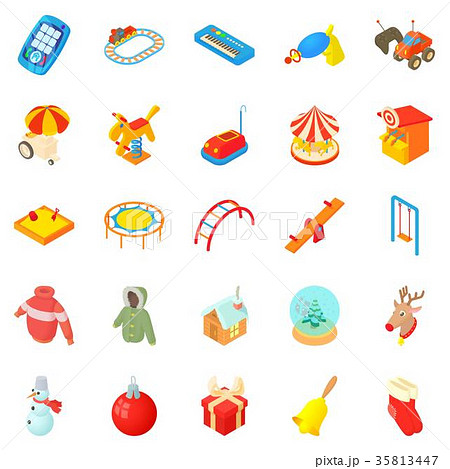 Wean icons set, cartoon style 35813447