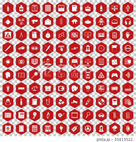 100 information icons hexagon red 100 information icons hexagon red 35813522
