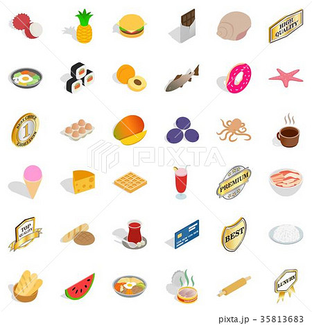Nice food icons set, isometric style 35813683