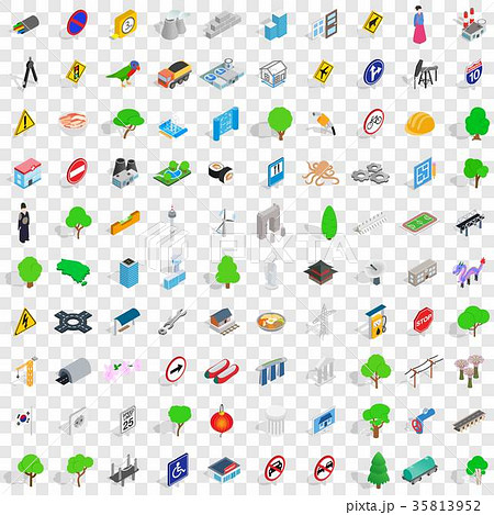 100 bridge icons set, isometric 3d style 100 bridge icons set, isometric 3d style 35813952