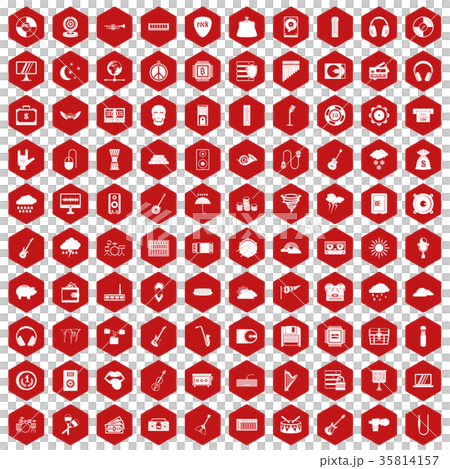 100 music festival icons hexagon red 100 music festival icons hexagon red 35814157