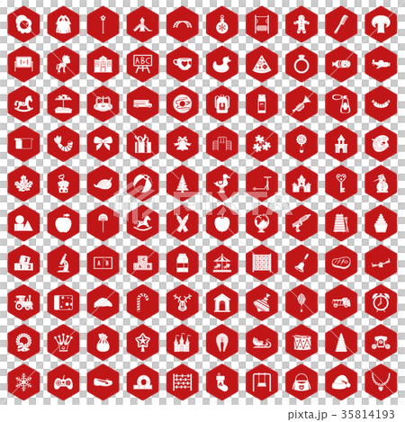 100 nursery school icons hexagon red 100 nursery school icons hexagon red 35814193