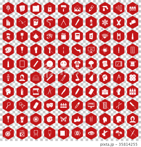 100 paint icons hexagon red 100 paint icons hexagon red 35814255