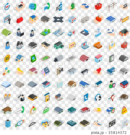 100 hangar icons set, isometric 3d style 100 hangar icons set, isometric 3d style 35814372