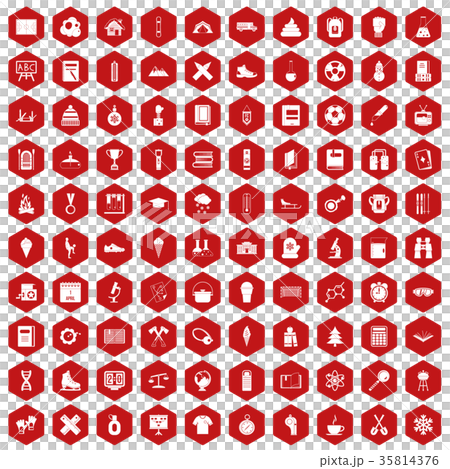 100 school years icons hexagon red 100 school years icons hexagon red 35814376