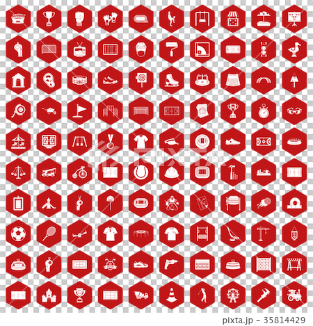 100 playground icons hexagon red 35814429