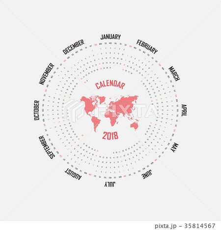 2018 Calendar Template.Circle calendar template 2018 Calendar Template.Circle calendar template 35814567