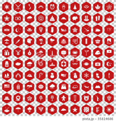 100 star icons hexagon red 100 star icons hexagon red 35814686