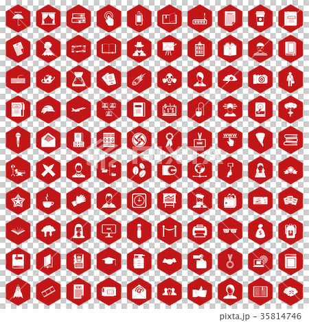 100 writer icons hexagon red 35814746