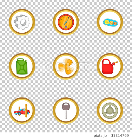 Car parts icons set, cartoon style Car parts icons set, cartoon style 35814769