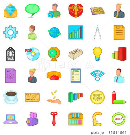 Internet marketing icons set, cartoon style Internet marketing icons set, cartoon style 35814865