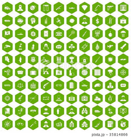 100 antiterrorism icons hexagon green 100 antiterrorism icons hexagon green 35814866