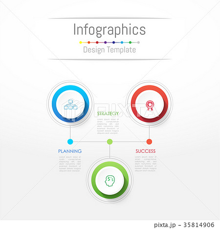 Infographic design elements with 3 options. 35814906