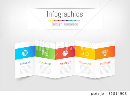Infographic design elements with 5 options. 35814908