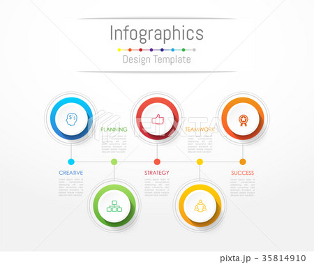 Infographic design elements with 5 options. 35814910