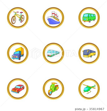 Urban vehicle icons set, cartoon style 35814967